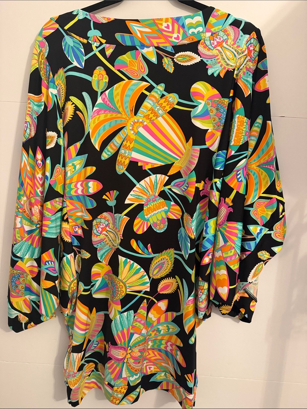 Trina Turk Tahitian Cover Up Tunic Dolman Dress woman’s medium like new - Picture 2 of 5